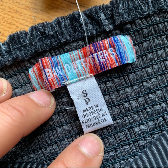 NWT UO Navy Blue Ruched Velvet Cami size S - Picture 6 of 6